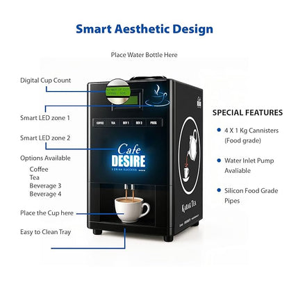 LED All in One Four Option Vending Machine (Multi-Water-Inlet) 1 x 100