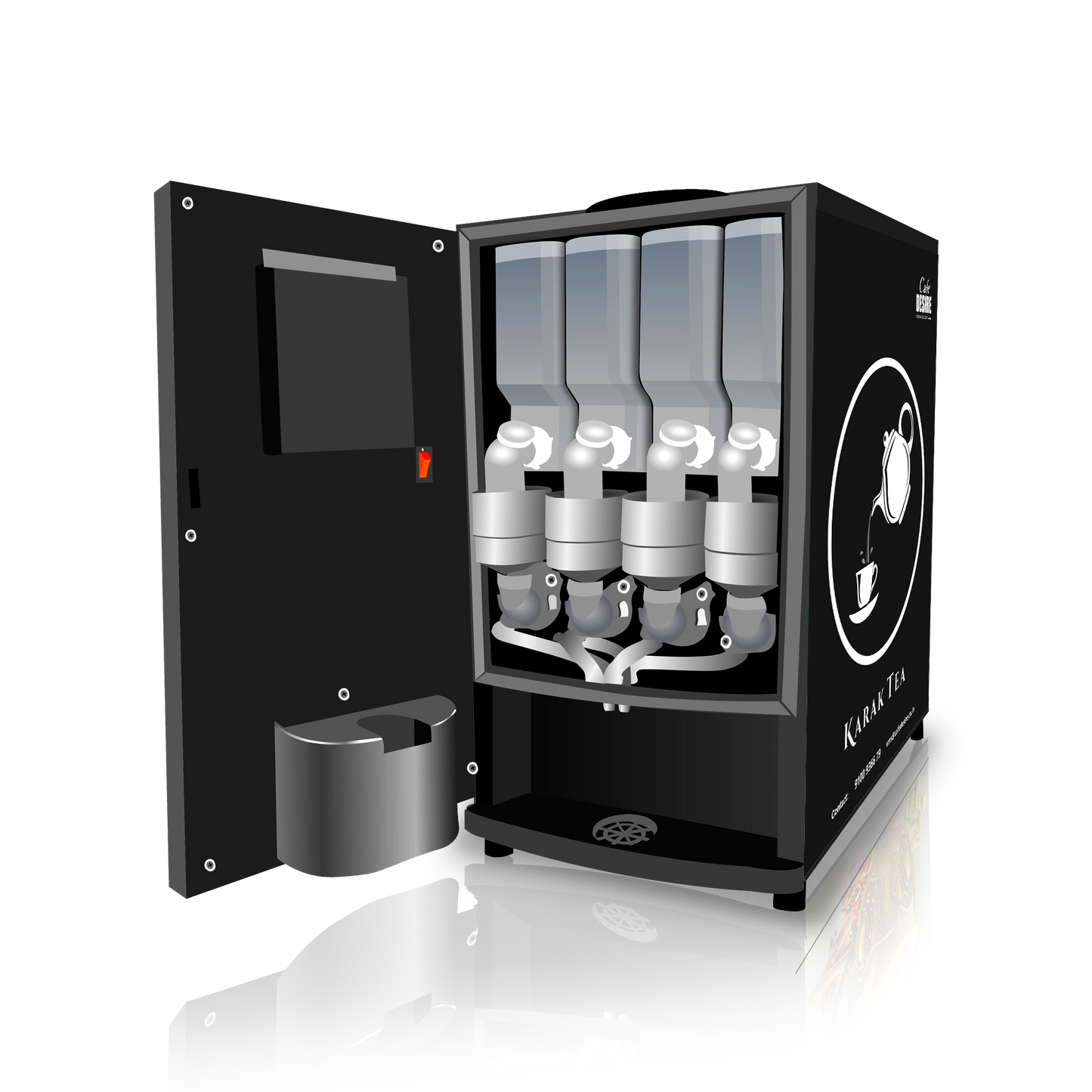 LED All in One Four Option Vending Machine (Multi-Water-Inlet) 1 x 100